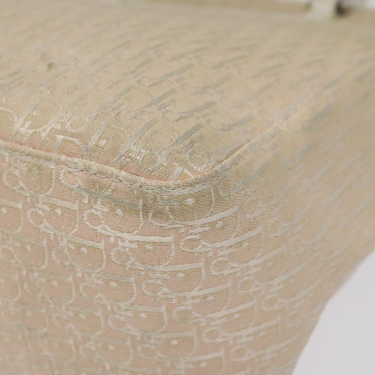 Christian Dior Trotter Canvas Tote Bag Pink Silver Auth ar13412