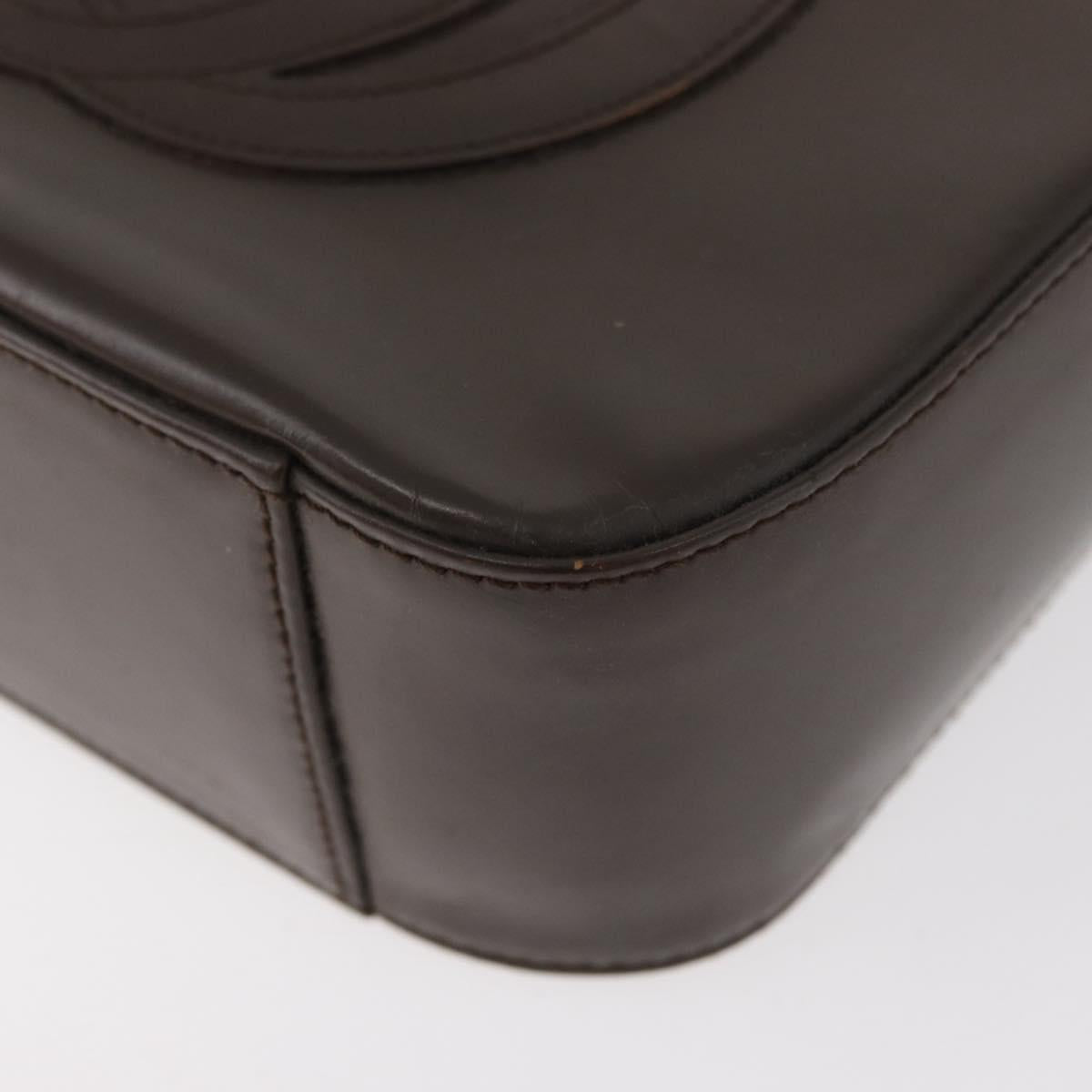 GUCCI Hand Bag Patent leather Brown Auth ar13416