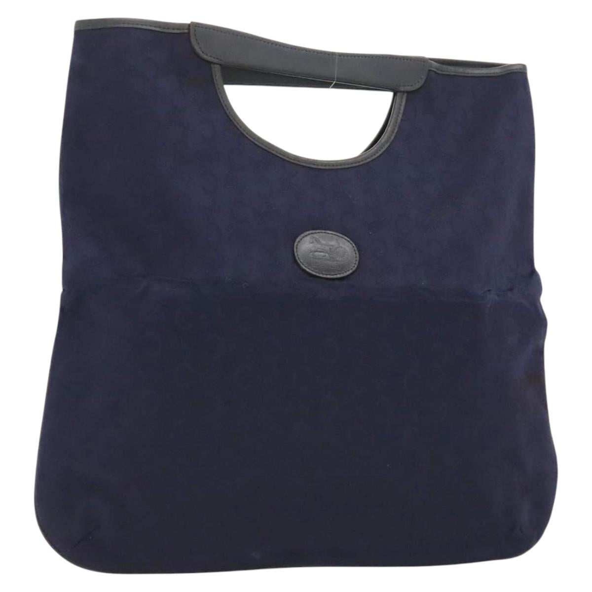 CELINE C Sulky Hand Bag Canvas Navy Auth ar13420