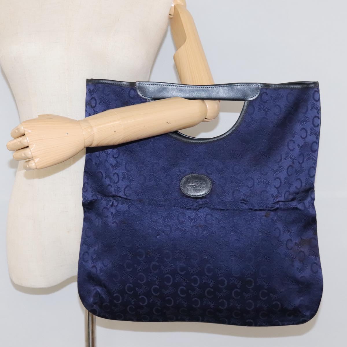 CELINE C Sulky Hand Bag Canvas Navy Auth ar13420