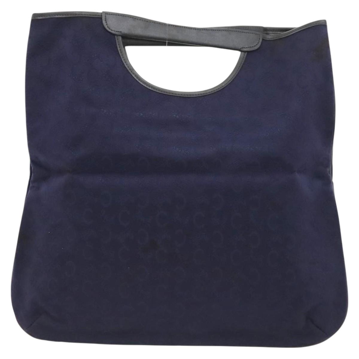 CELINE C Sulky Hand Bag Canvas Navy Auth ar13420