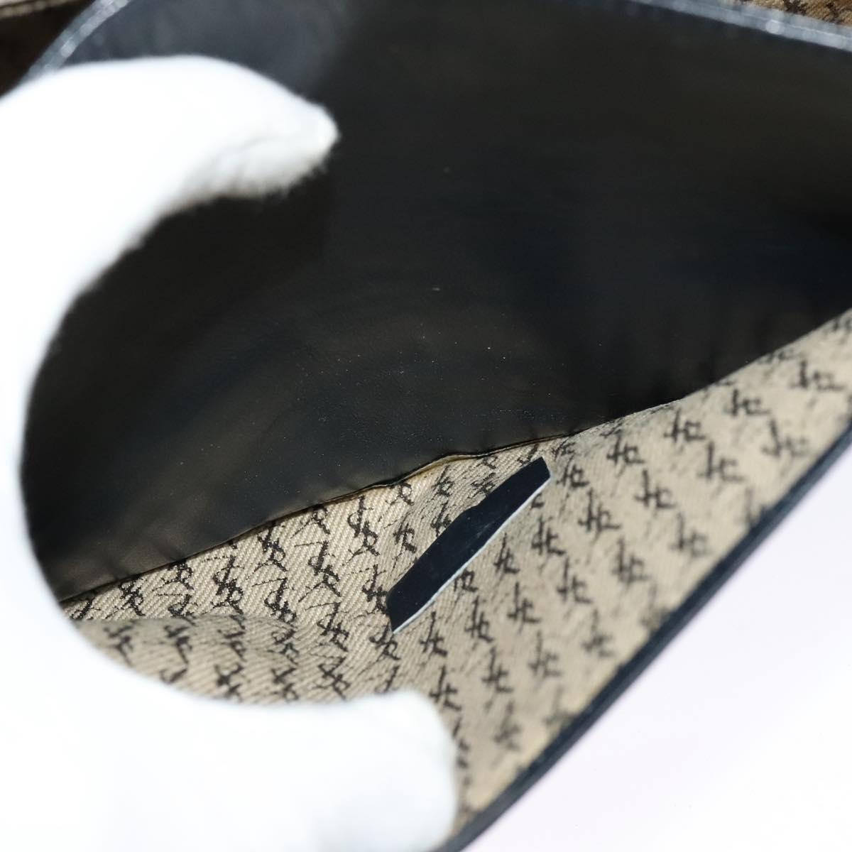 SAINT LAURENT Clutch Bag Leather Black Auth ar13423