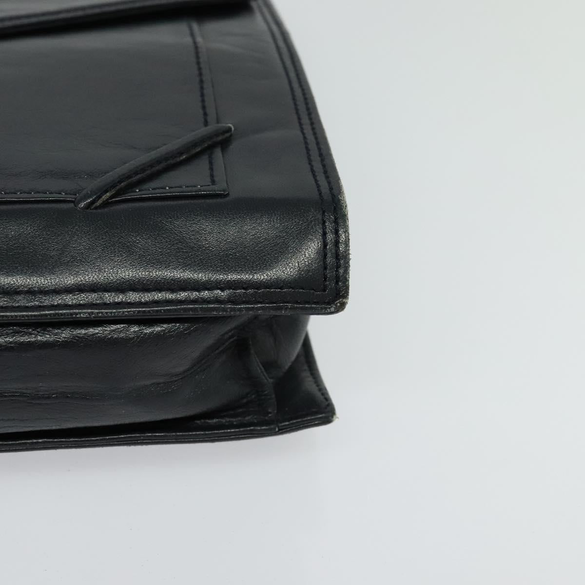 SAINT LAURENT Clutch Bag Leather Black Auth ar13423