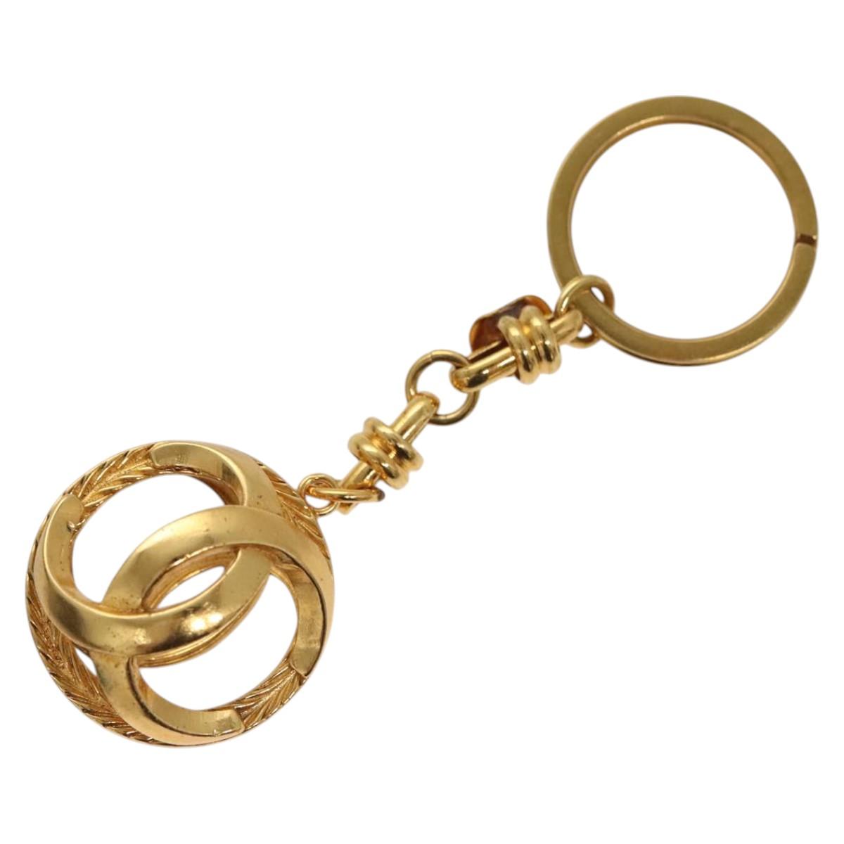 CHANEL COCO Mark Key Ring metal Gold CC Auth ar13427