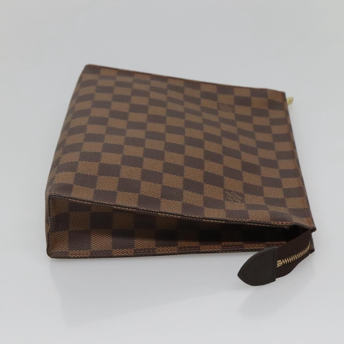 LOUIS VUITTON Damier Ebene Poche Toilette 26 Pouch N47543 LV Auth ar13444