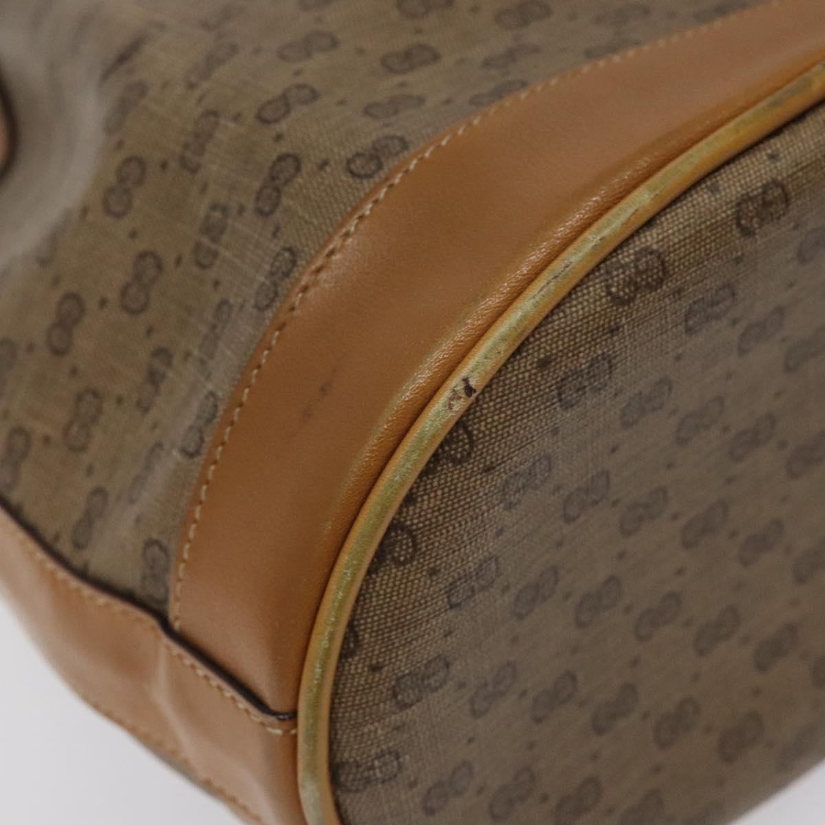 GUCCI Micro GG Supreme Shoulder Bag PVC Beige Gold 007 86 0044 Auth ar13456
