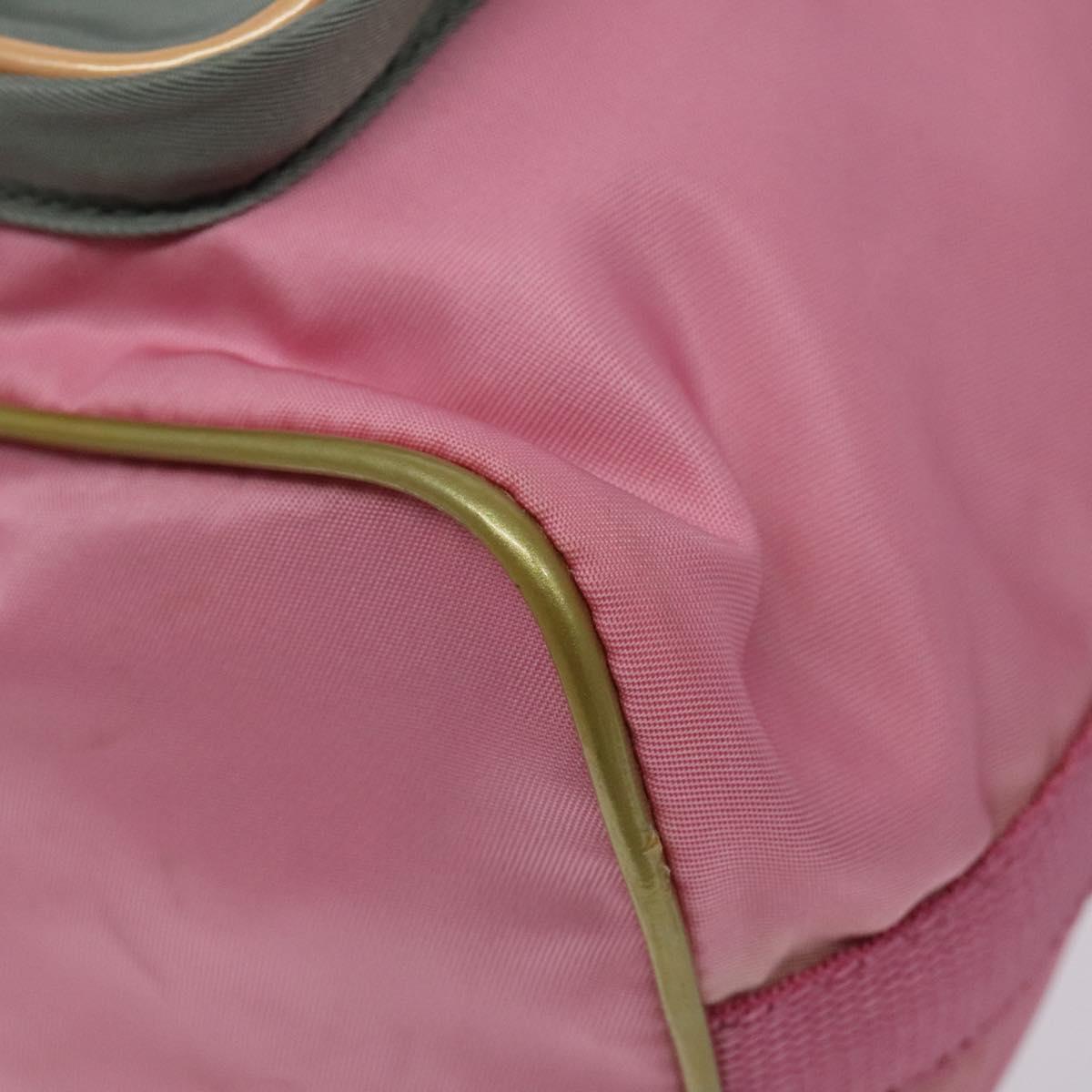 PRADA Hand Bag Nylon Pink Silver Auth ar13470