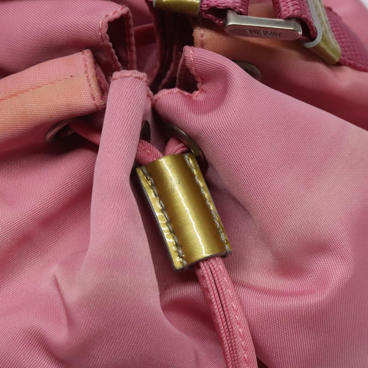 PRADA Hand Bag Nylon Pink Silver Auth ar13470