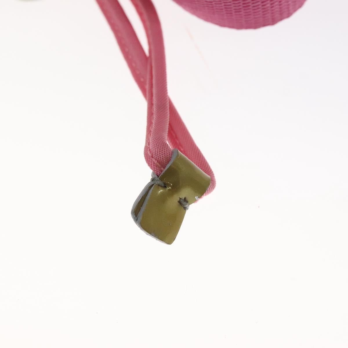 PRADA Hand Bag Nylon Pink Silver Auth ar13470