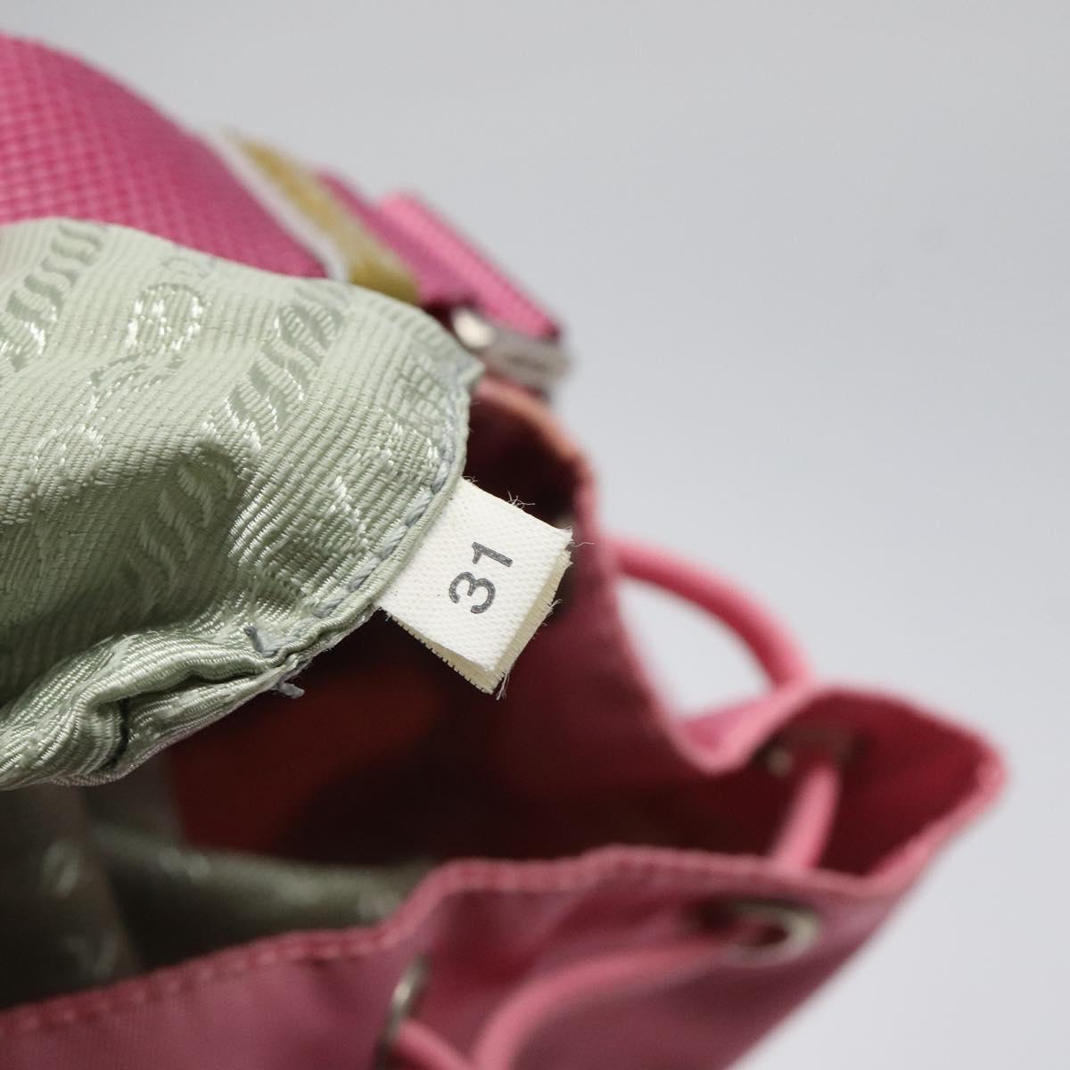 PRADA Hand Bag Nylon Pink Silver Auth ar13470
