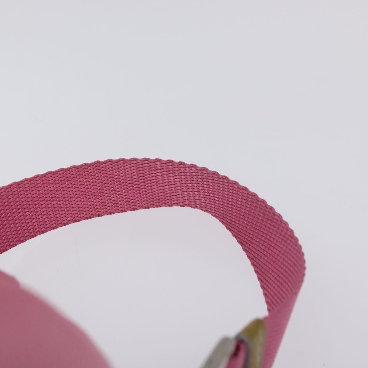 PRADA Hand Bag Nylon Pink Silver Auth ar13470