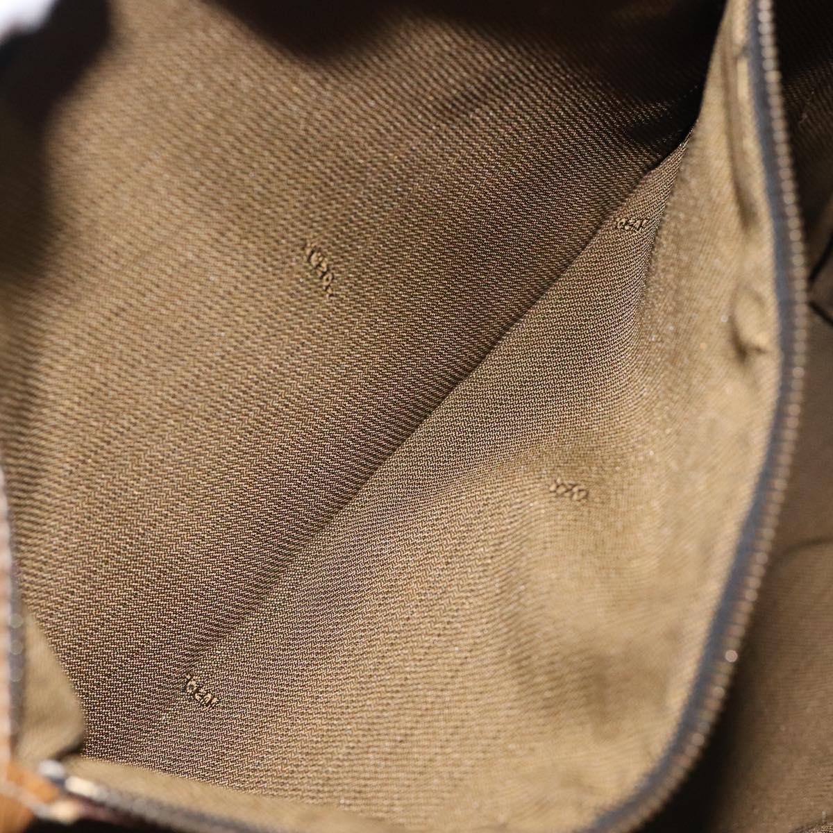 FENDI Zucca Canvas Hand Bag Black Brown gold Auth ar13475