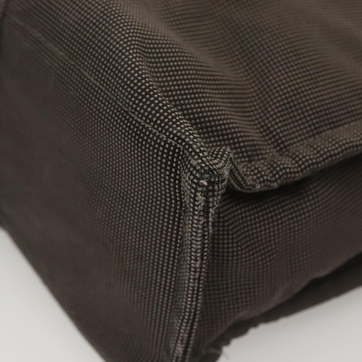 HERMES Her Line MM Tote Bag Canvas Gray Silver Auth ar13480