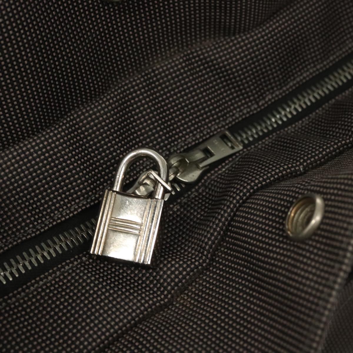 HERMES Her Line MM Tote Bag Canvas Gray Silver Auth ar13480