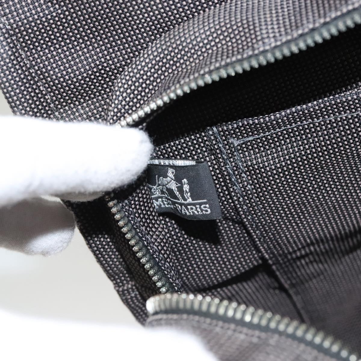 HERMES Her Line MM Tote Bag Canvas Gray Silver Auth ar13480