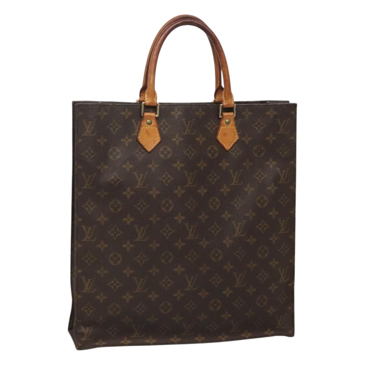 LOUIS VUITTON Monogram Sac Plat Hand Bag M51140 LV Auth ar13485