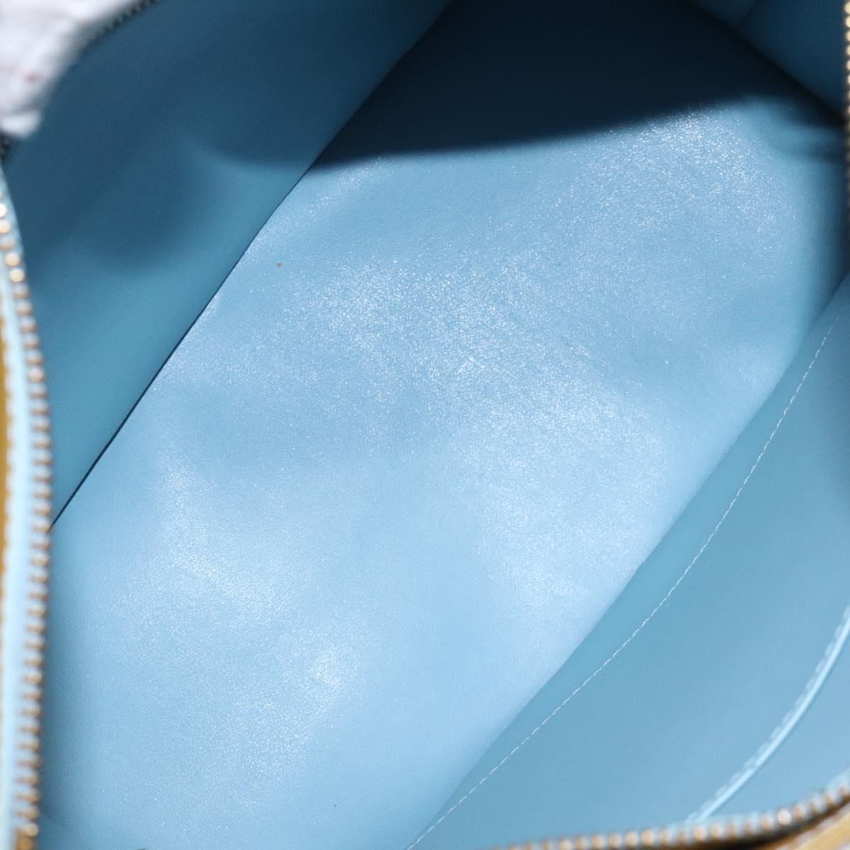 LOUIS VUITTON Monogram Vernis Houston Hand Bag Baby Blue M91005 LV Auth ar13496