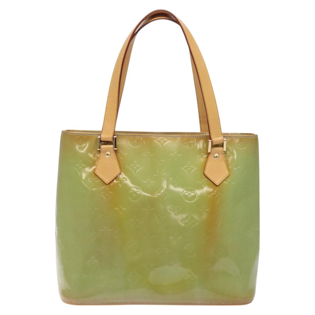 LOUIS VUITTON Monogram Vernis Houston Hand Bag Baby Blue M91005 LV Auth ar13496