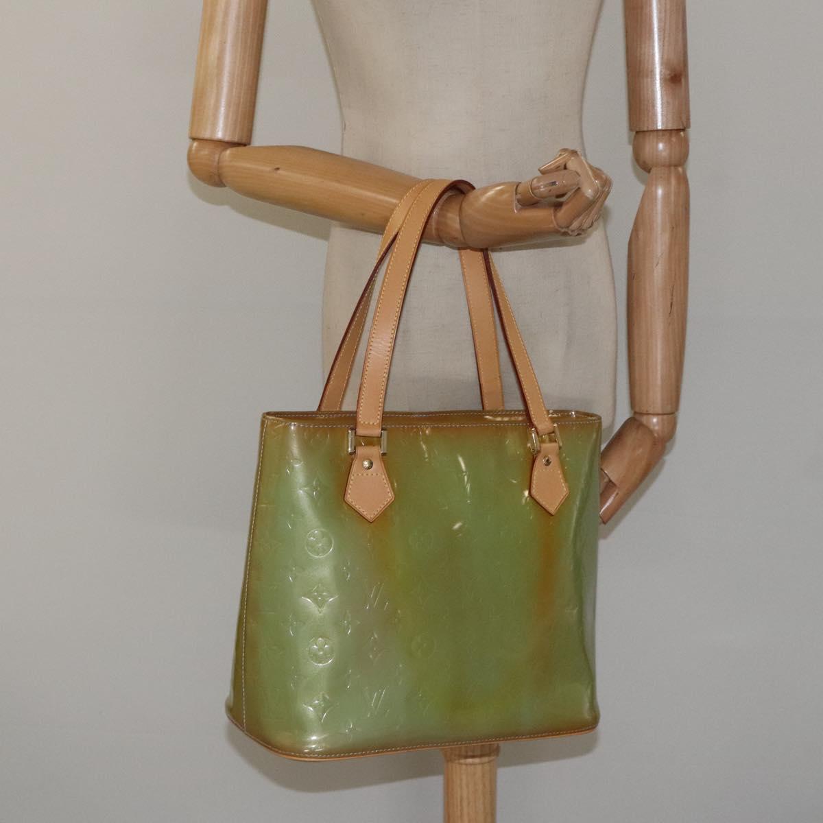 LOUIS VUITTON Monogram Vernis Houston Hand Bag Baby Blue M91005 LV Auth ar13496