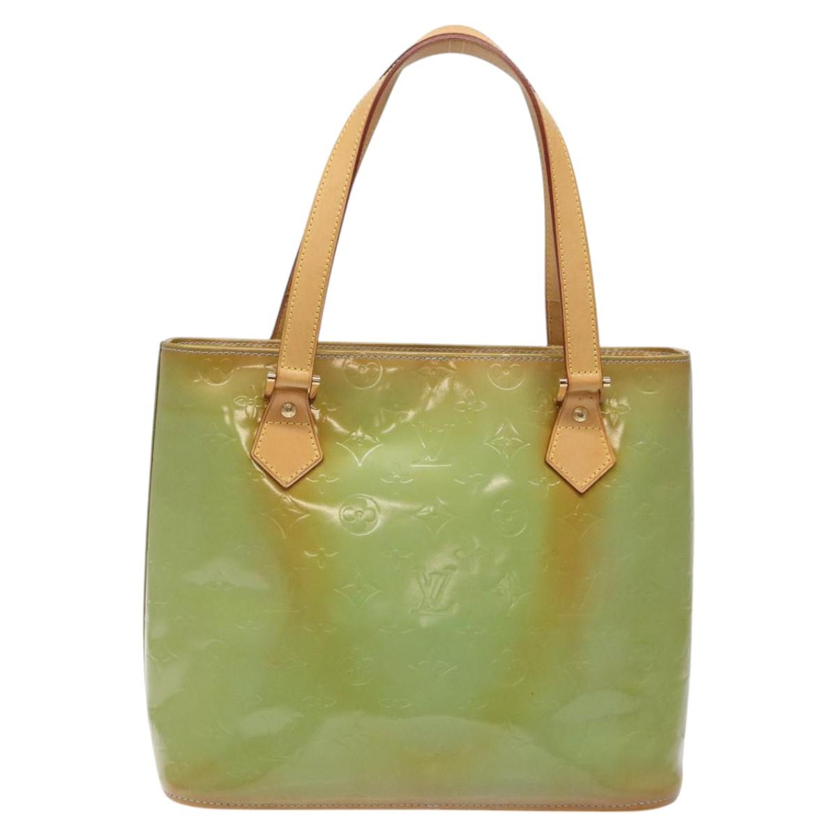 LOUIS VUITTON Monogram Vernis Houston Hand Bag Baby Blue M91005 LV Auth ar13496