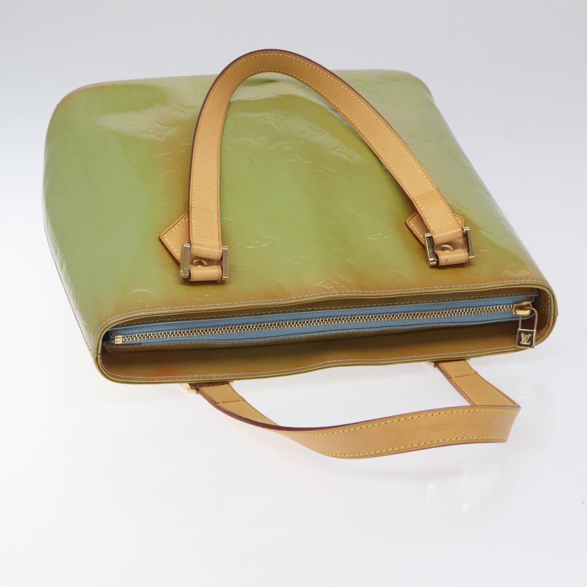 LOUIS VUITTON Monogram Vernis Houston Hand Bag Baby Blue M91005 LV Auth ar13496