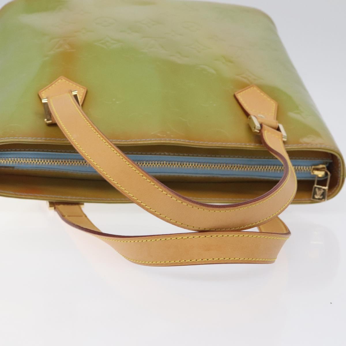 LOUIS VUITTON Monogram Vernis Houston Hand Bag Baby Blue M91005 LV Auth ar13496