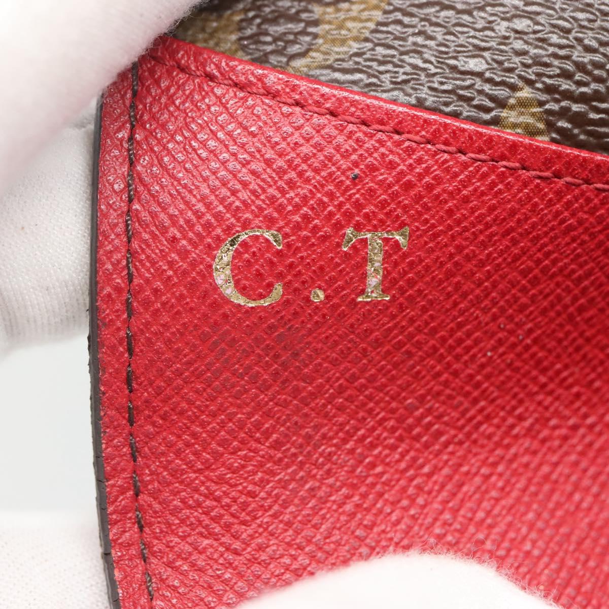 LOUIS VUITTON Monogram Portefeuille Emilie Long Wallet Red M60697 Auth ar13497