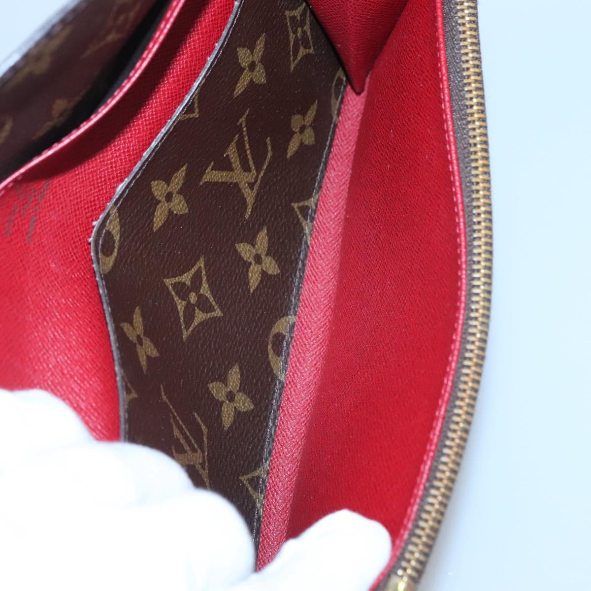 LOUIS VUITTON Monogram Portefeuille Emilie Long Wallet Red M60697 Auth ar13497