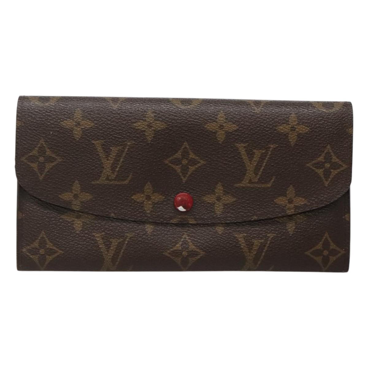 LOUIS VUITTON Monogram Portefeuille Emilie Long Wallet Red M60697 Auth ar13497