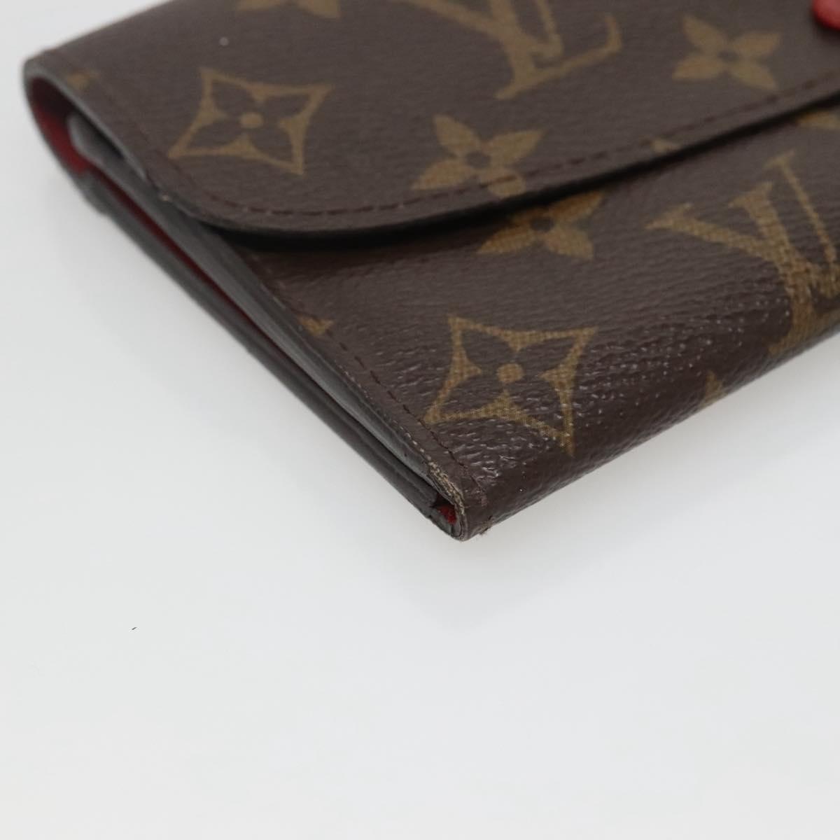 LOUIS VUITTON Monogram Portefeuille Emilie Long Wallet Red M60697 Auth ar13497