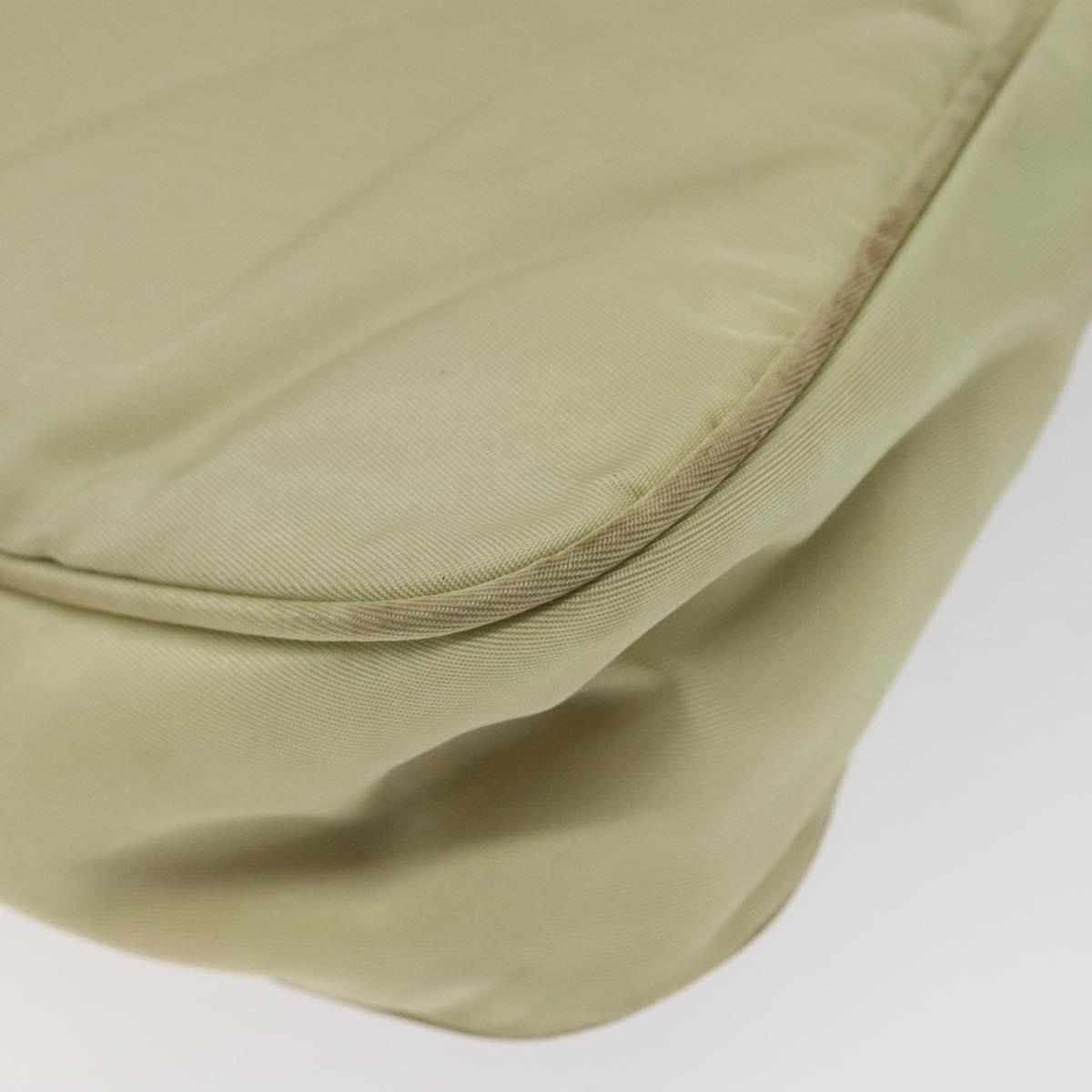 PRADA Accessory Pouch Nylon Beige Silver Auth ar13503