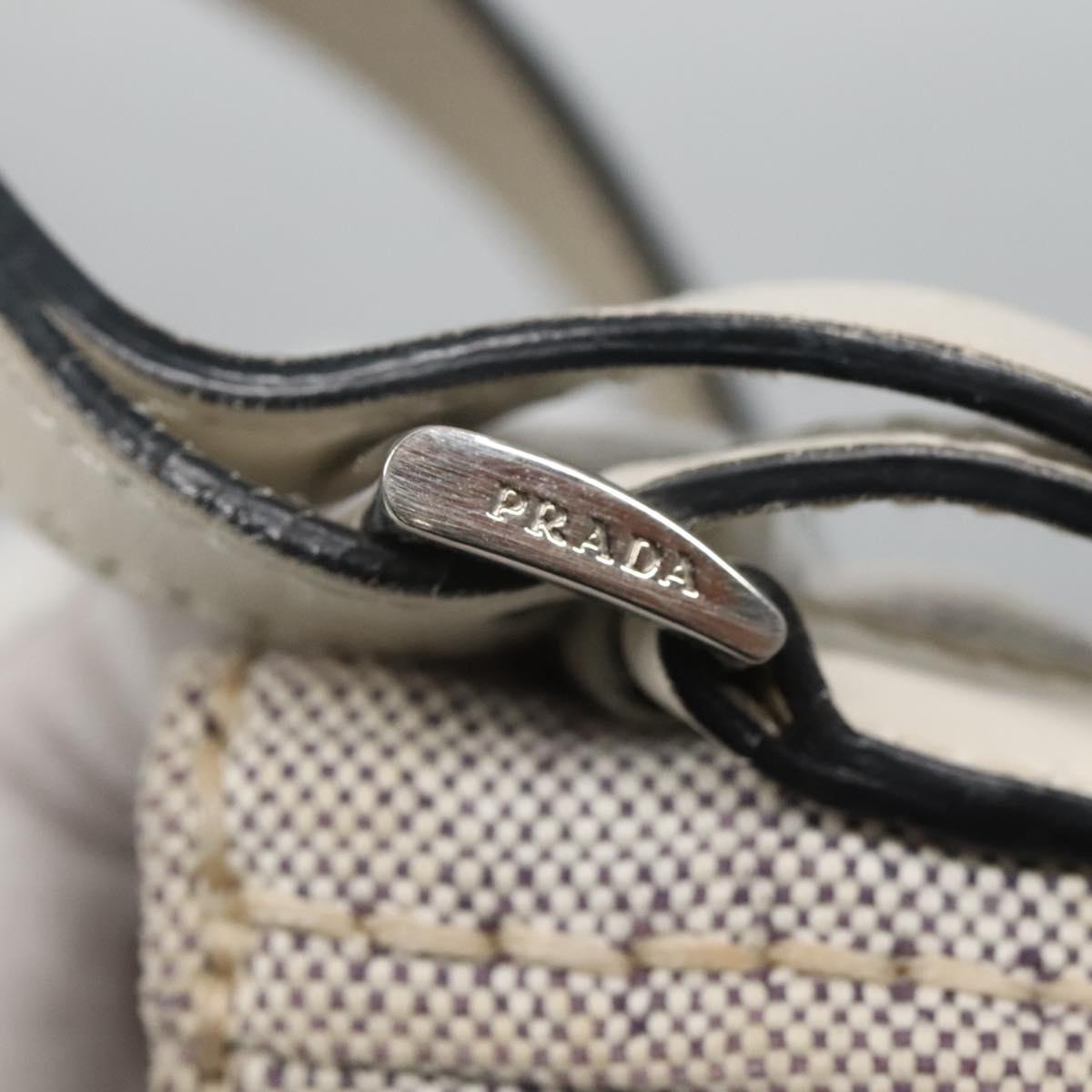 PRADA Tote Bag Canvas Gray Silver Auth ar13504