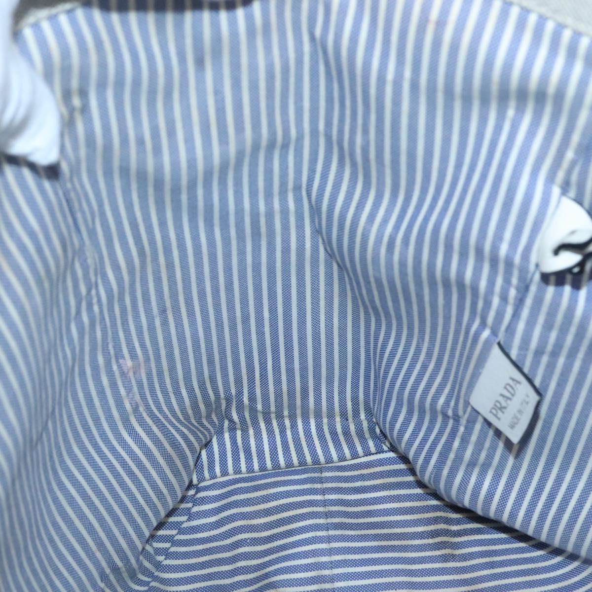 PRADA Tote Bag Canvas Gray Silver Auth ar13504