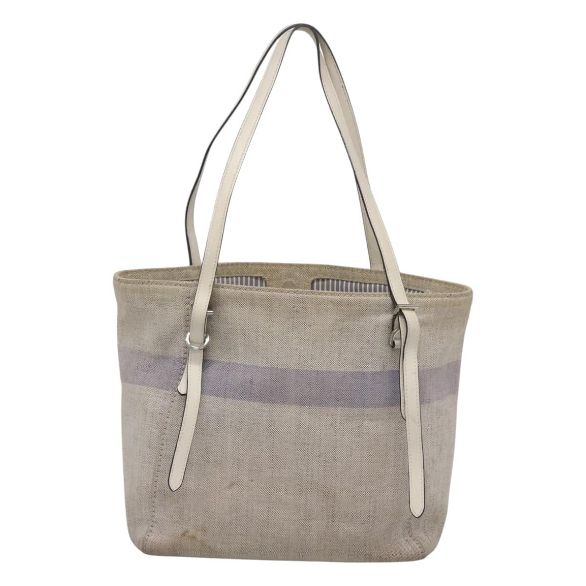 PRADA Tote Bag Canvas Gray Silver Auth ar13504