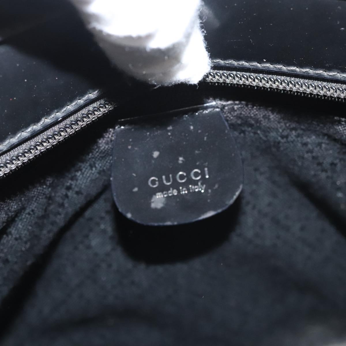 GUCCI Bamboo Hand Bag Nylon 2way Black Silver 000 1998 0588 Auth ar13511