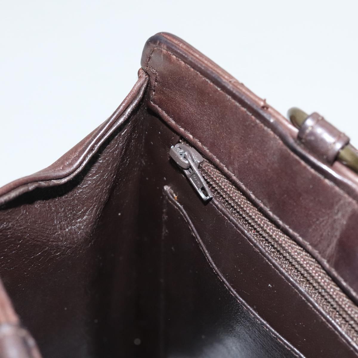 CHANEL Matelasse Hand Bag Leather Brown CC Auth ar13513