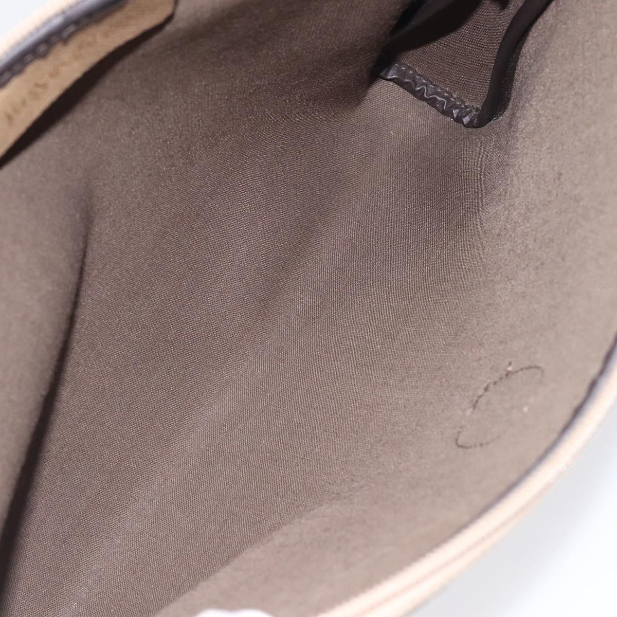 SAINT LAURENT Clutch Bag PVC Brown Gold Auth ar13514