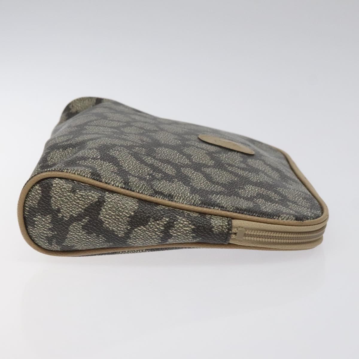 SAINT LAURENT Clutch Bag PVC Brown Gold Auth ar13514