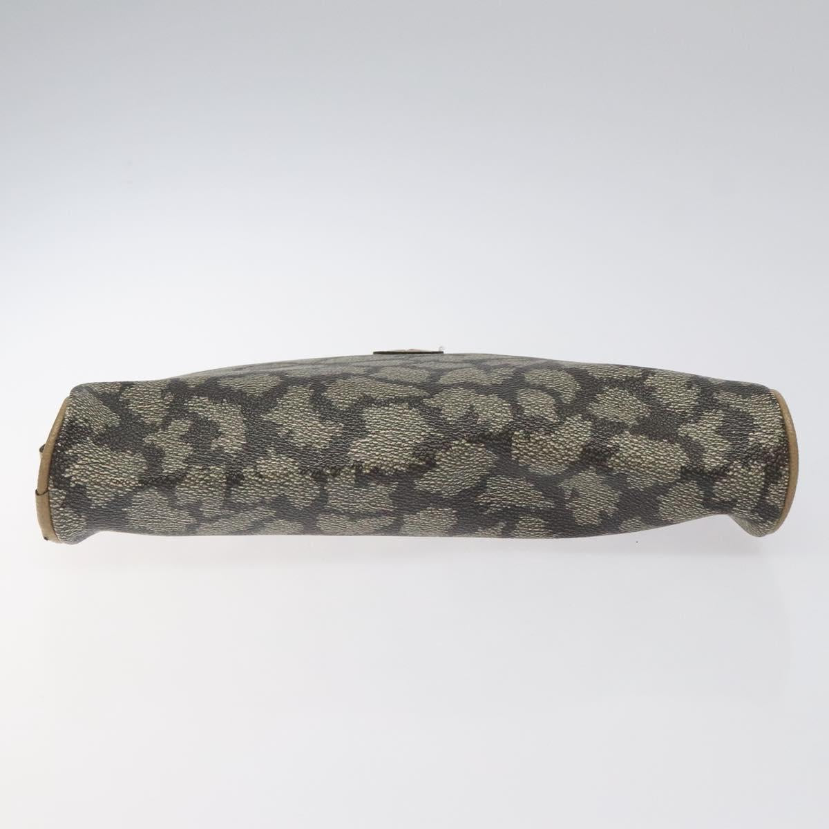 SAINT LAURENT Clutch Bag PVC Brown Gold Auth ar13514