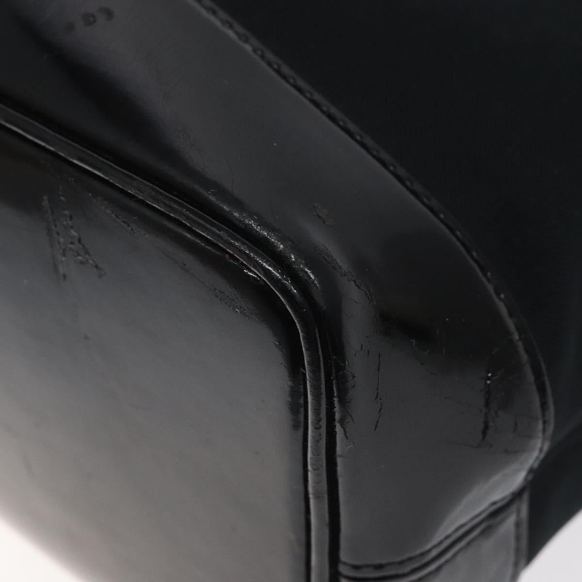 SAINT LAURENT Shoulder Bag Canvas Black Gold Auth ar13515