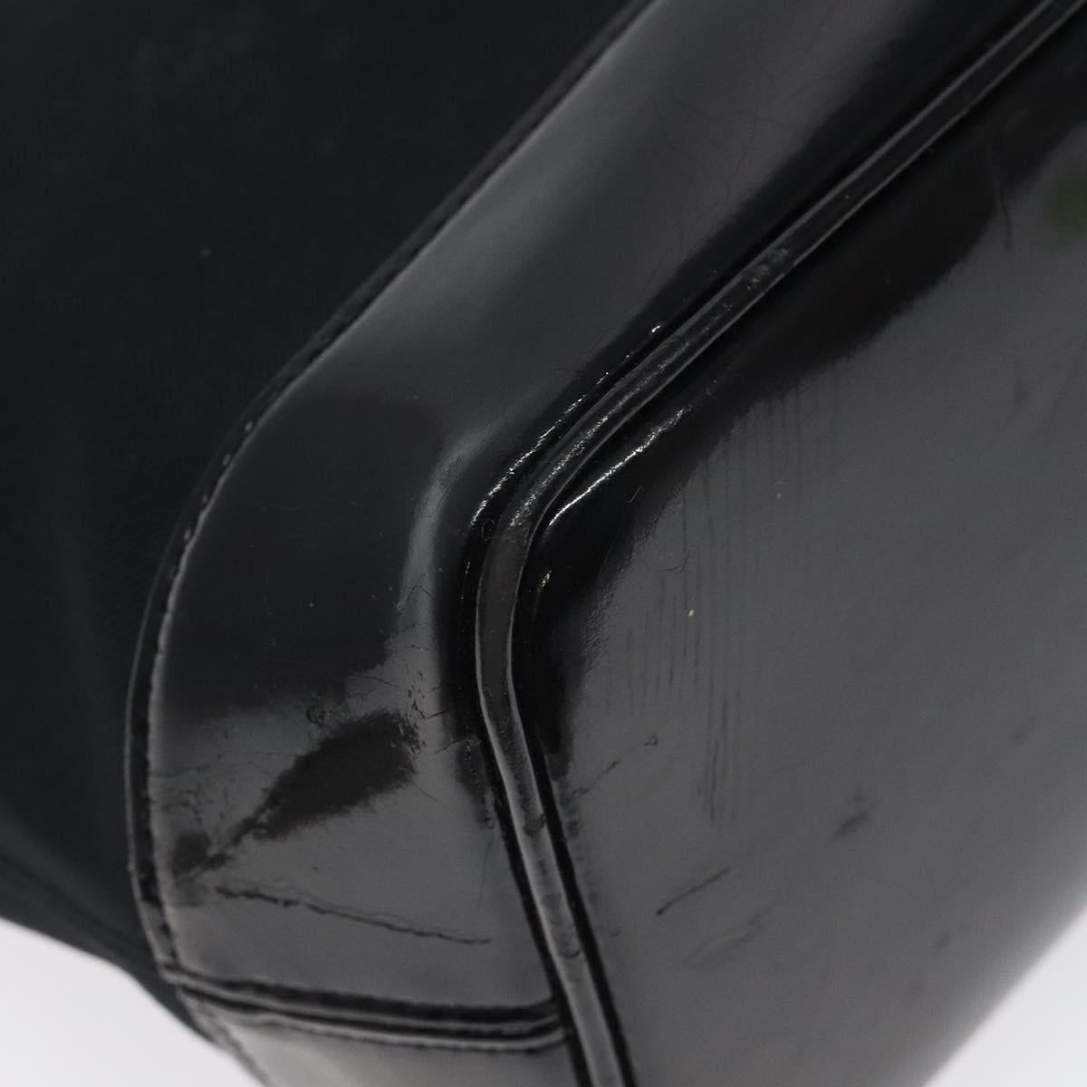 SAINT LAURENT Shoulder Bag Canvas Black Gold Auth ar13515