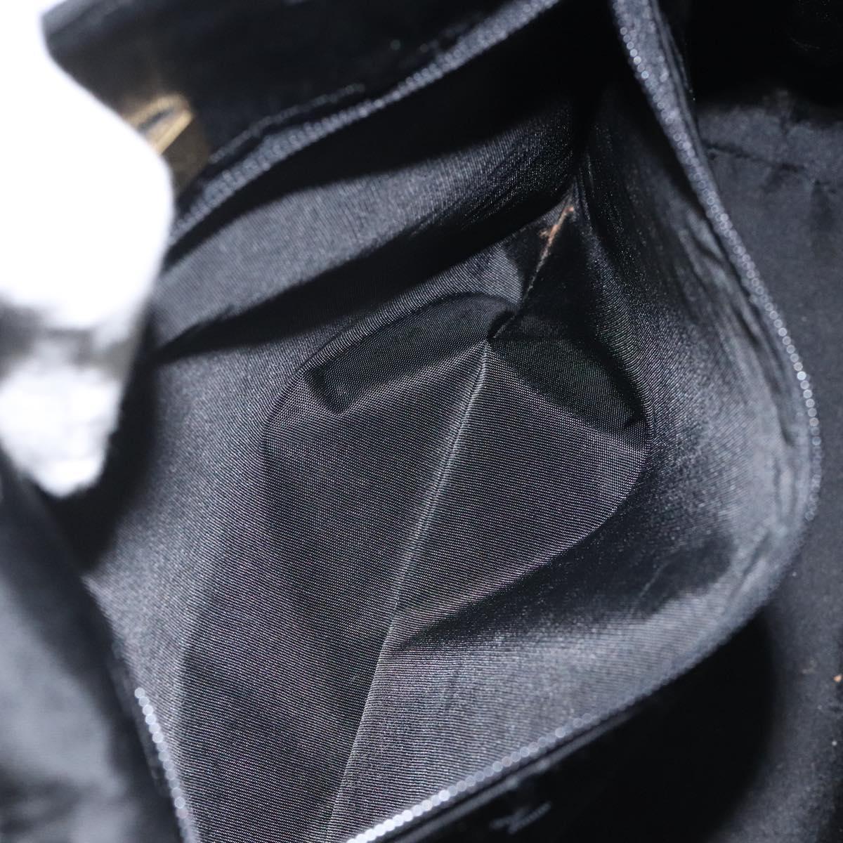 SAINT LAURENT Shoulder Bag Canvas Black Gold Auth ar13515