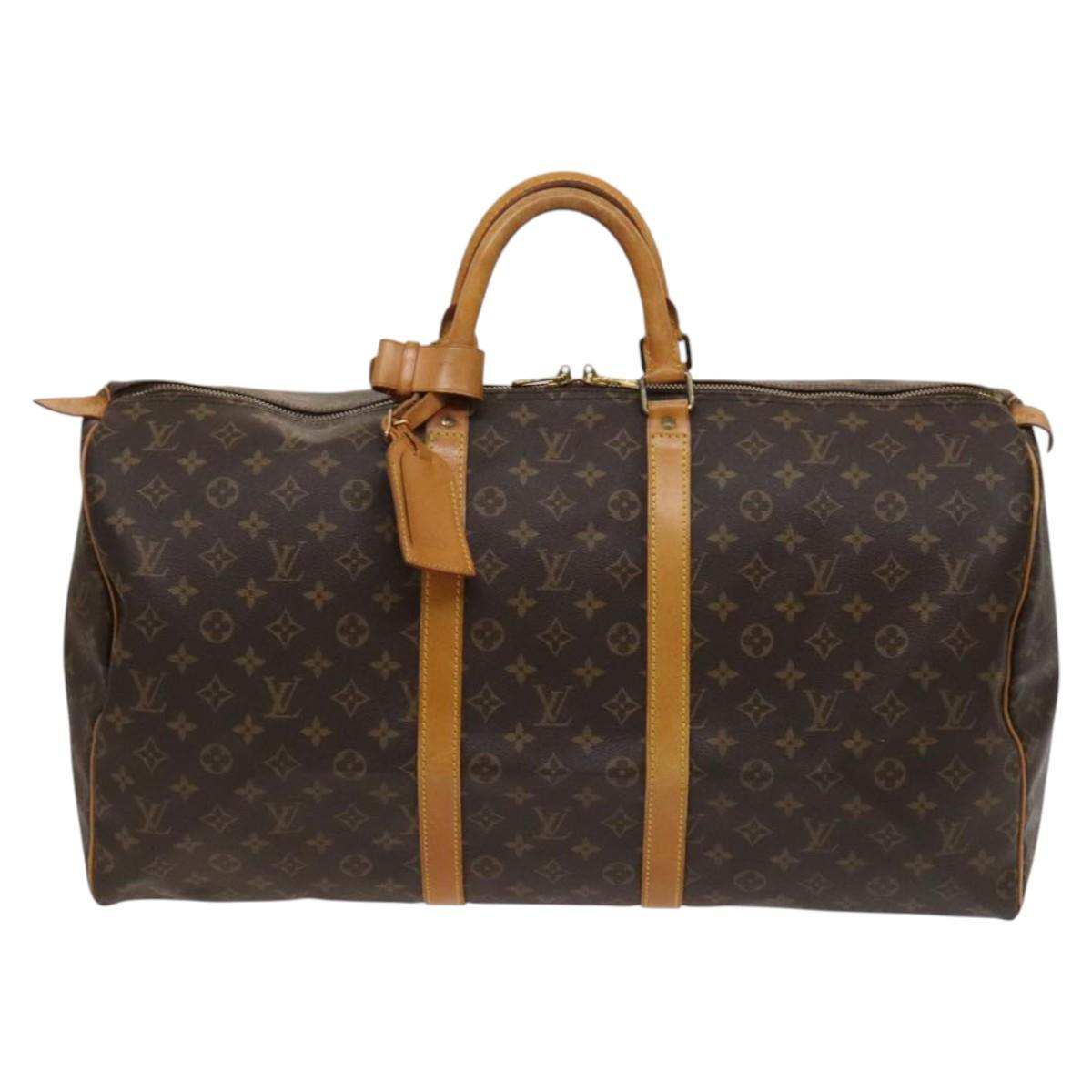 LOUIS VUITTON Monogram Keepall 55 Boston Bag M41424 LV Auth ar13527