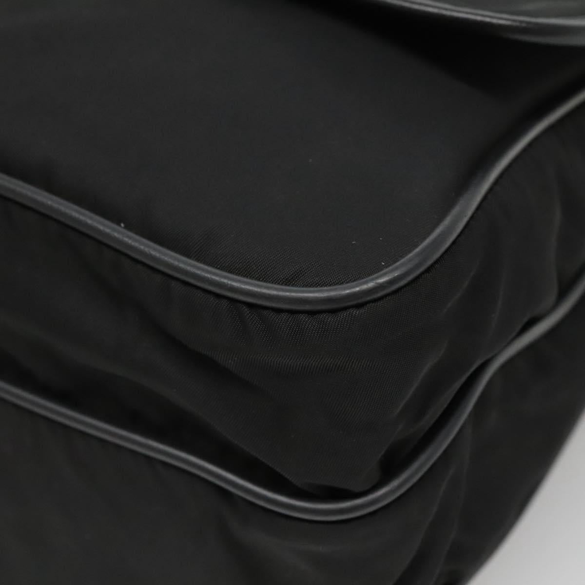 PRADA Shoulder Bag Nylon Black Silver Auth ar13535