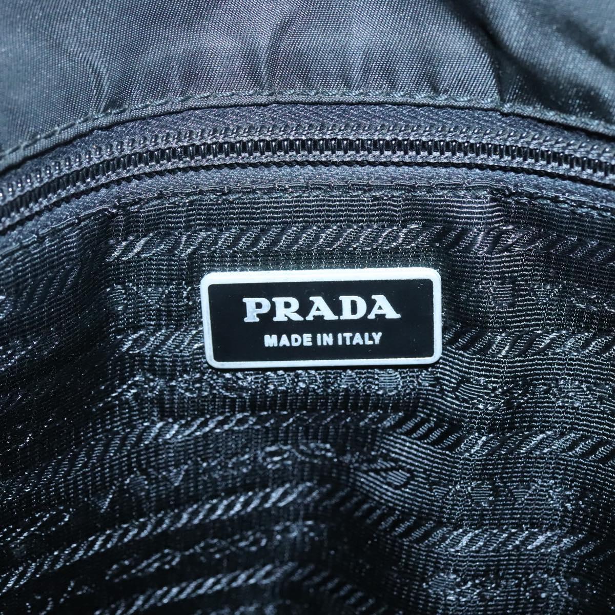 PRADA Shoulder Bag Nylon Black Silver Auth ar13535