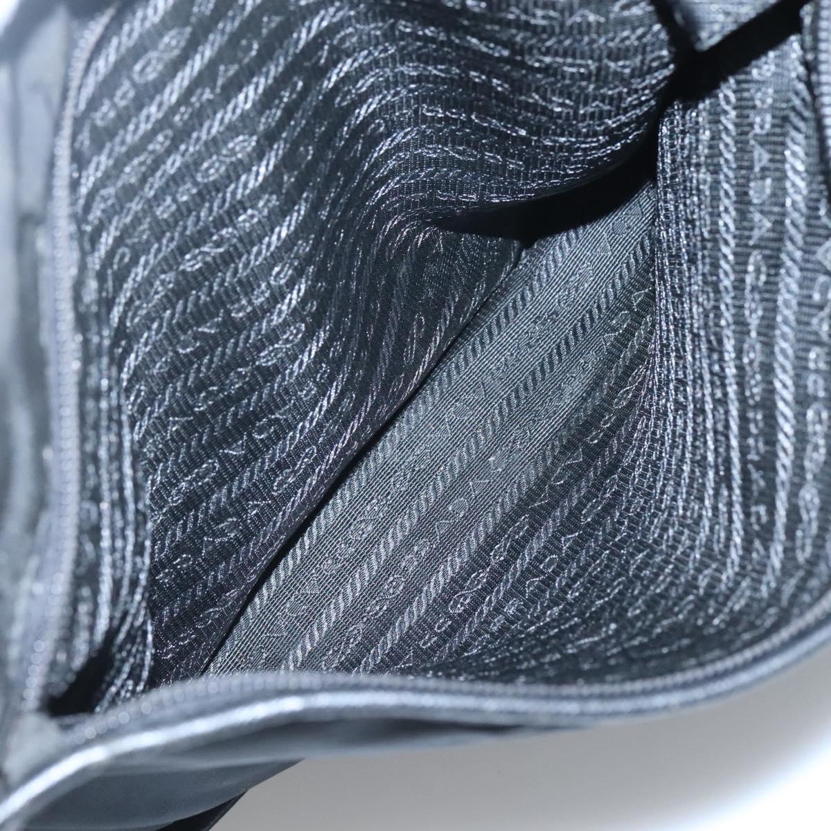 PRADA Shoulder Bag Nylon Black Silver Auth ar13535