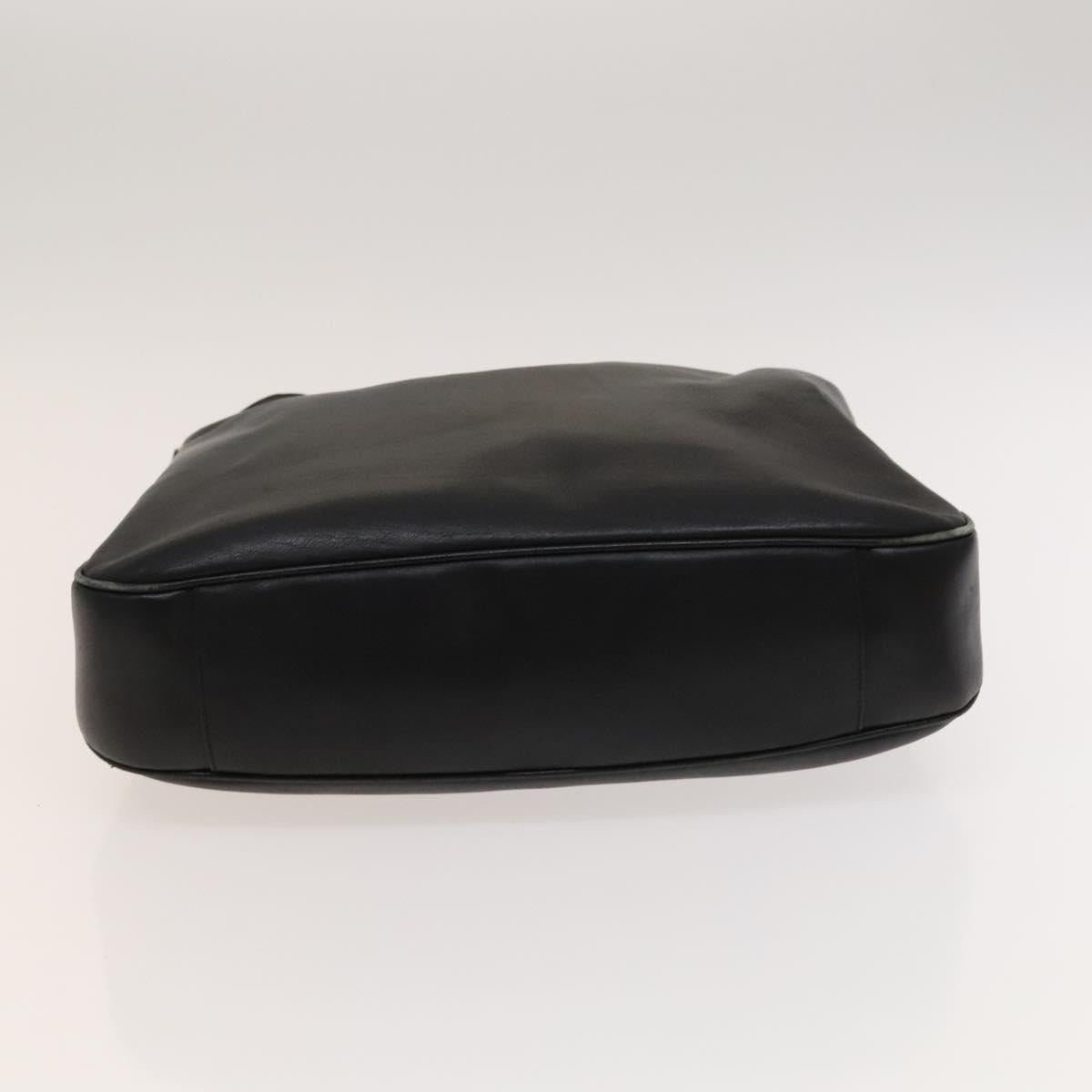 GUCCI Bamboo Hand Bag Leather 2way Black Gold 001 1998 1577 Auth ar13564