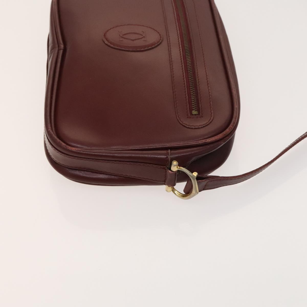 Gianni Versace Cartier Bag Nylon Leather 2Set Bordeaux Beige Auth ar13582
