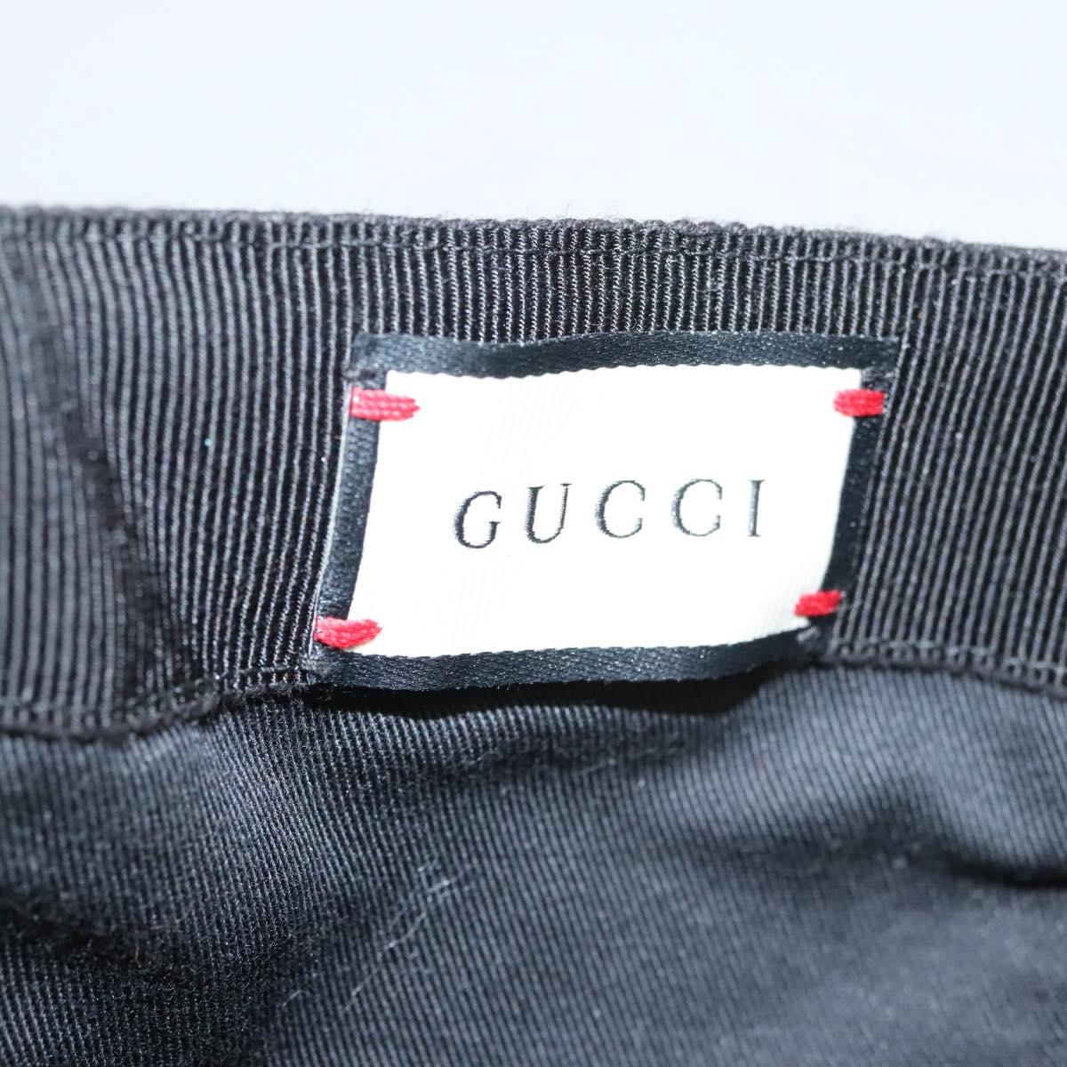 GUCCI Web Sherry Line Hat XL Black Green Red 200035 Auth ar13585