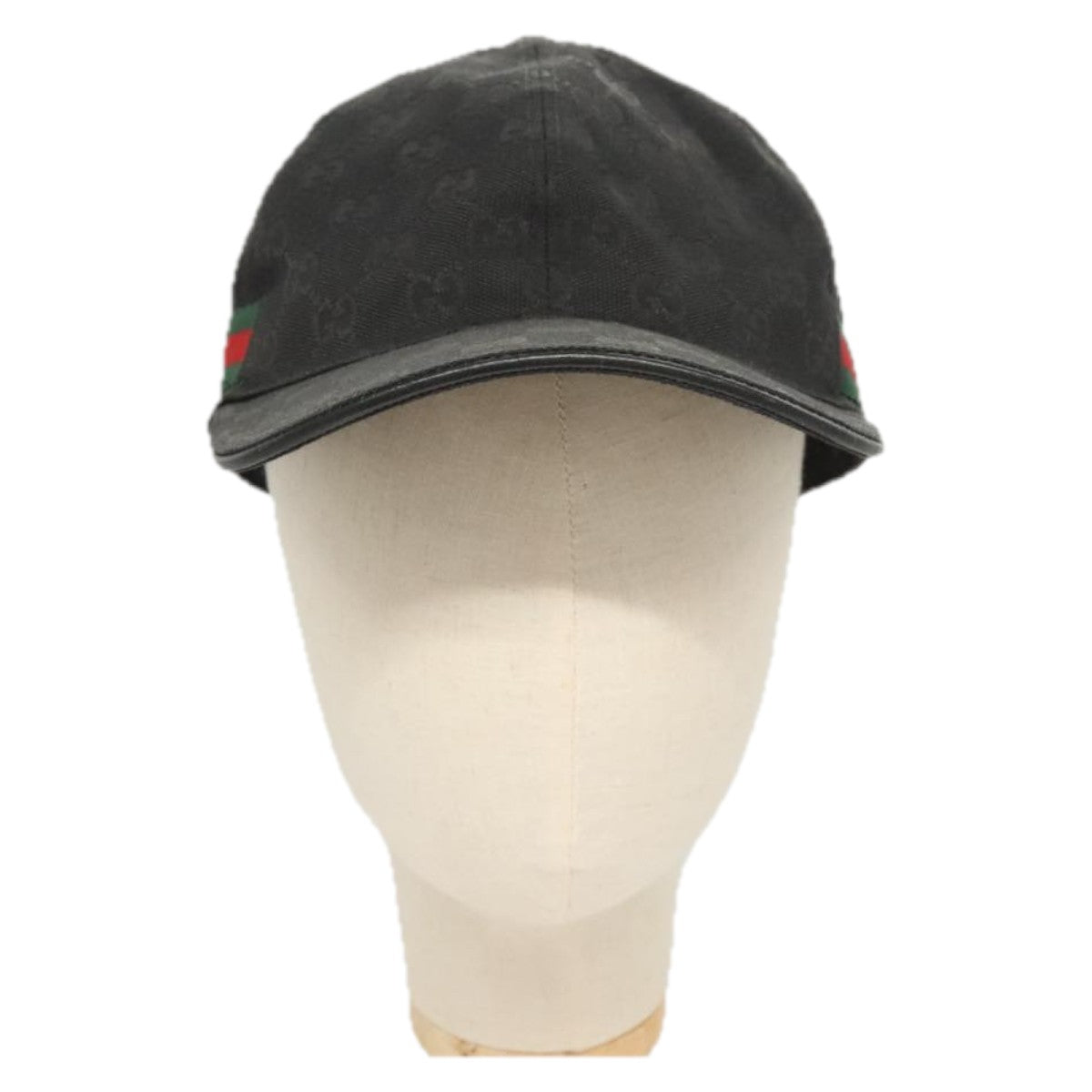 GUCCI Web Sherry Line Hat XL Black Green Red 200035 Auth ar13585
